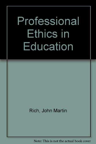 Imagen de archivo de Professional Ethics in Education a la venta por HPB-Red