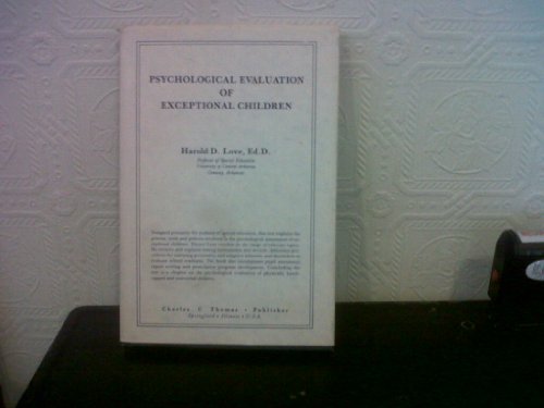 9780398050450: Psychological Evaluation of Exceptional Children