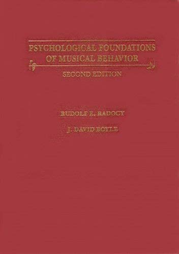 Imagen de archivo de Psychological Foundations of Musical Behavior.2nd edition a la venta por Bingo Books 2