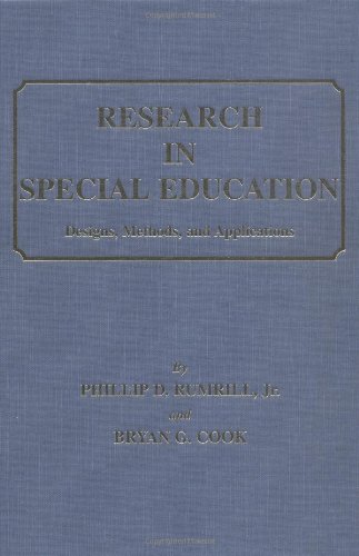 Beispielbild fr Research in Special Education : Designs, Methods and Applications zum Verkauf von Better World Books