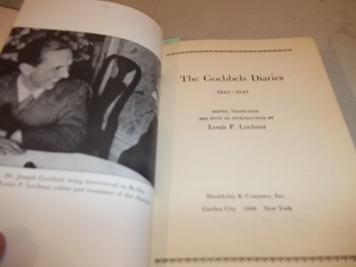 Stock image for The Goebbels Diaries 1939-1941 for sale by Irish Booksellers