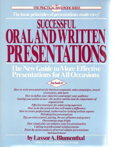 Beispielbild fr Oral Written Success (Practical Handbook Series) zum Verkauf von HPB-Red