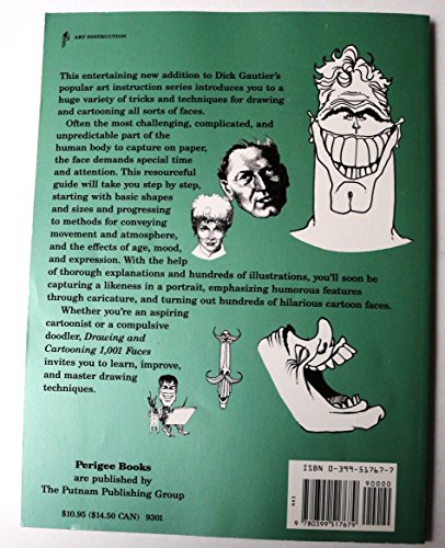 Stock image for Drawing and Cartooning 1,001 Faces : Step-by-Step Techniques for Mastering Features, Heads, and Expressions for sale by Better World Books