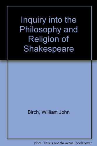 9780404008680: Inquiry into the Philosophy and Religion of Shakespeare