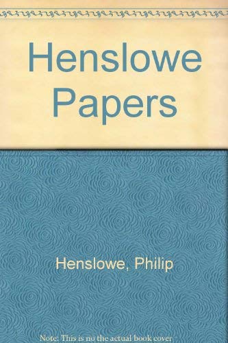 Beispielbild fr Henslowe Papers; Being Documents Supplementary to Henslowe's Diary zum Verkauf von Powell's Bookstores Chicago, ABAA