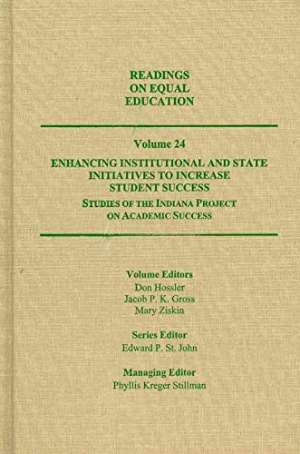 9780404101244: Enhancing Institutional and State Initiatives to Increase Student Success: Studies of the Indiana Project on Academic Success