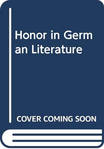 9780404509255: Honor in German Literature