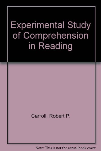 Beispielbild fr An Experimental Study of Comprehension in Reading with Special Reference to the Reading of Directions zum Verkauf von Better World Books
