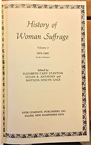 History of Women Suffrage (9780405001109) by Stanton, Elizabeth Cady