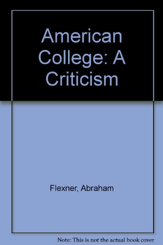 9780405014178: American College: A Criticism