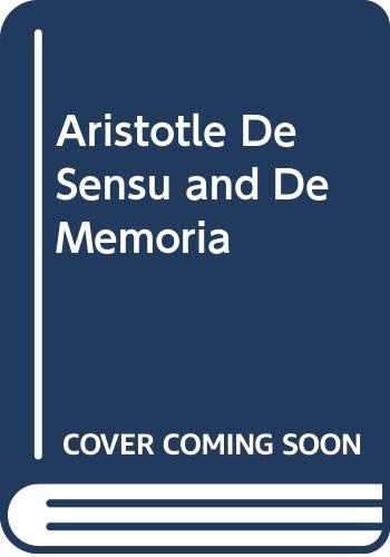 Stock image for Aristotle - de Sensu and de Memoria for sale by Antiquariat Walter Nowak