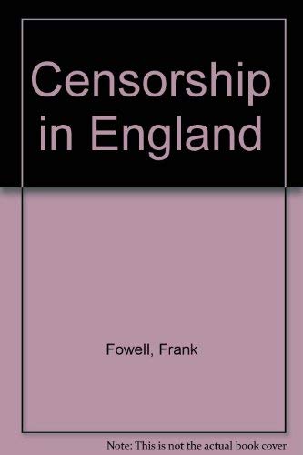 Imagen de archivo de Censorship in England a la venta por Zubal-Books, Since 1961