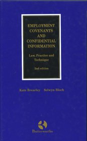 Stock image for Employment Covenants and Confidential Information for sale by Mispah books