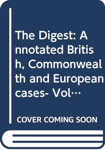 Imagen de archivo de The Digest: Annotated British, Commonwealth and European Cases: 31 (1): Landlord and Tenant (Parts 1(1) - 1(5) ) a la venta por PsychoBabel & Skoob Books