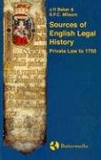 Sources of English Legal History: Private Law to 1750 (9780406016416) by Baker, J. H.; Milsom, S. F. C.