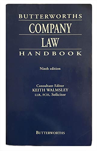 Beispielbild fr Butterworths Company Law Handbook (Delete (Butterworth Handbooks)) zum Verkauf von AwesomeBooks