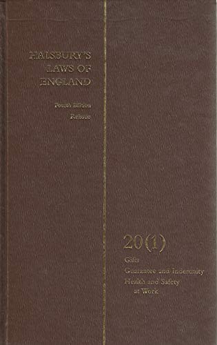 Beispielbild fr Halsbury's Laws of England. Volume 20 Gifts, Guarantee and Indemnity, Health and Safety at Work (Fourth Edition Reissue) zum Verkauf von Pigeonhouse Books, Dublin