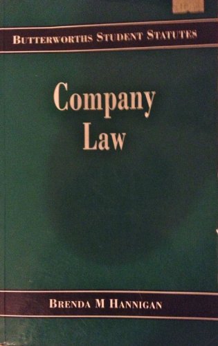 Imagen de archivo de Company Law (Butterworth Student Statutes S.) a la venta por AwesomeBooks