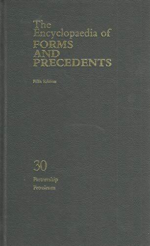 Stock image for The Encyclopaedia of Forms and Precedents - Fifth Edition, 30: Partnership, Petroleum for sale by Anybook.com