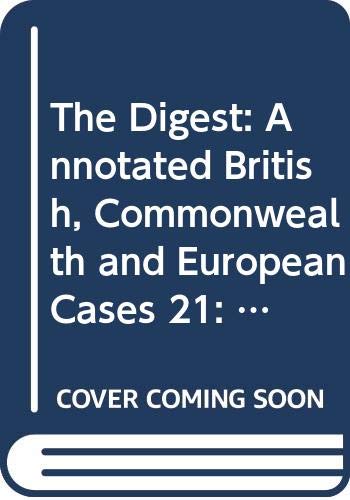 Stock image for The Digest: Annotated British, Commonwealth and European Cases 21: Estoppel - Execution for sale by Tiber Books