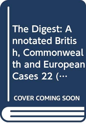 Stock image for The Digest: Annotated British, Commonwealth and European Cases 22 (1): Evidence (Parts 1-4 (3) (i)) for sale by Tiber Books