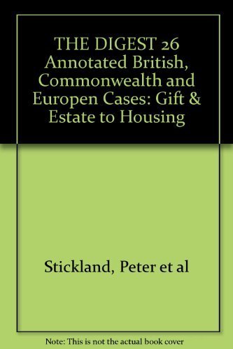 Stock image for The Digest: Annotated British, Commonwealth and European Cases 26: Gift and Estate Taxation - Housing for sale by Tiber Books