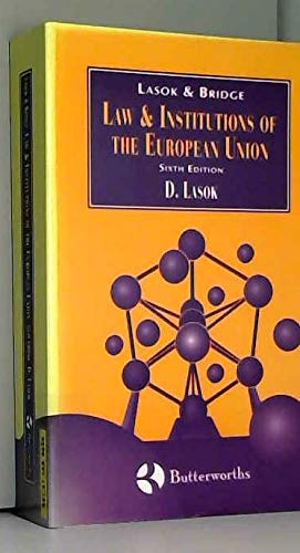 Beispielbild fr Law and Institutions of the European Union zum Verkauf von AwesomeBooks