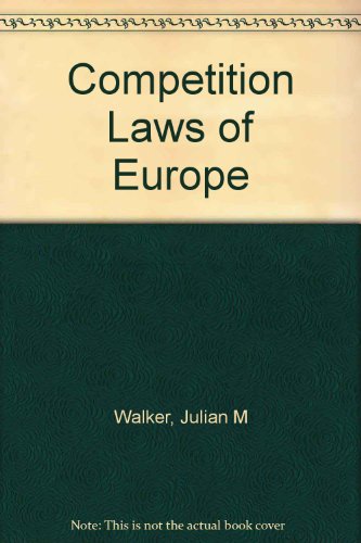 Stock image for Competition Laws of Europe for sale by Irish Booksellers