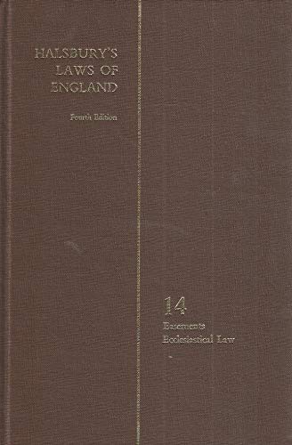 9780406034144: Halsbury's Laws of England Fourth Edition Volume 14 Easements Ecclesiastical Law