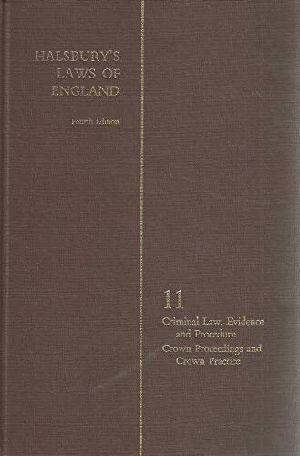 Beispielbild fr Halsbury's Laws of England Vol 11(1) [Unknown Binding] zum Verkauf von Pigeonhouse Books, Dublin