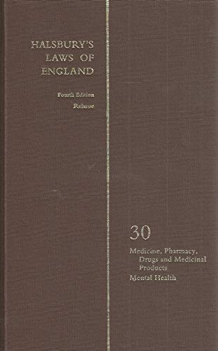 Beispielbild fr Halsbury's Laws of England 4th Edition Volume 30 Reissue zum Verkauf von Pigeonhouse Books, Dublin