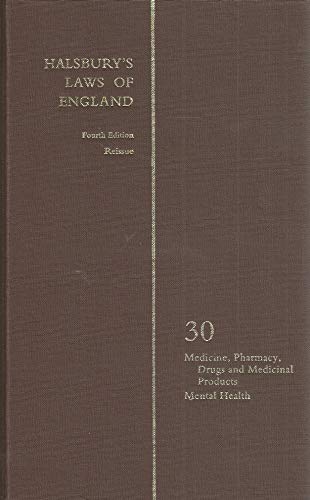 Stock image for Halsbury's Laws of England 4th Edition Volume 30 Reissue for sale by Pigeonhouse Books, Dublin