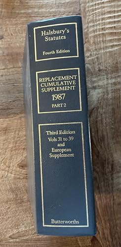 Stock image for Halsbury's Statutes, 4th Edition, Replacement Cumulative Supplement 1987 for sale by WorldofBooks