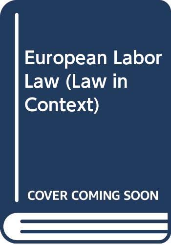 Stock image for European Labor Law Bercusson, Brian for sale by Librisline