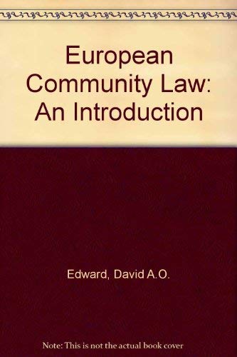 Beispielbild fr European Community Law: An Introduction zum Verkauf von WorldofBooks