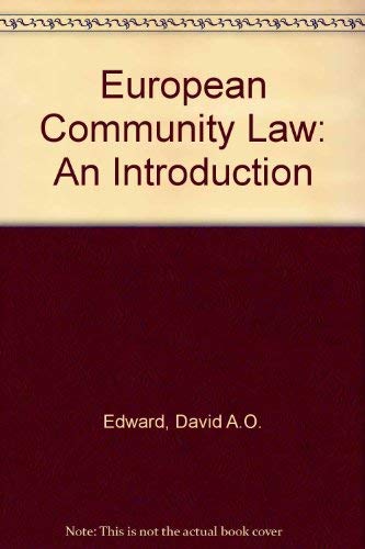 Stock image for European Community Law: An Introduction for sale by Goldstone Books