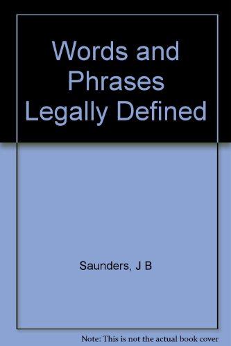 Imagen de archivo de Words and Phrases Legally Defined. Volume 3. K-Q. a la venta por J J Basset Books, bassettbooks, bookfarm.co.uk