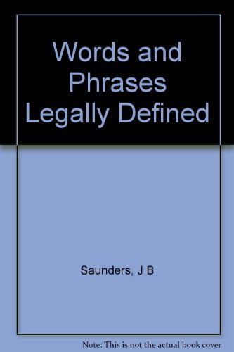 9780406080431: Words and Phrases Legally Defined