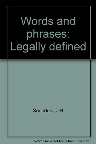 9780406080509: Words and phrases: Legally defined