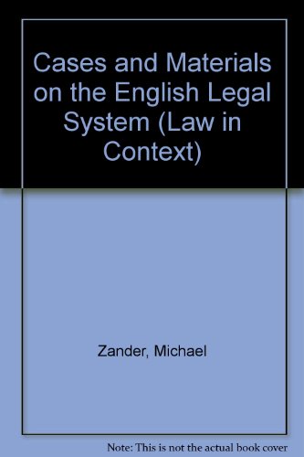 Stock image for Cases and Materials on the English Legal System. Seventh Edition. for sale by Plurabelle Books Ltd