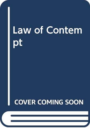The law of contempt, (9780406129505) by Gordon J. Borrie