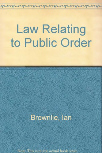 Beispielbild fr Law Relating to Public Order zum Verkauf von Cambridge Rare Books