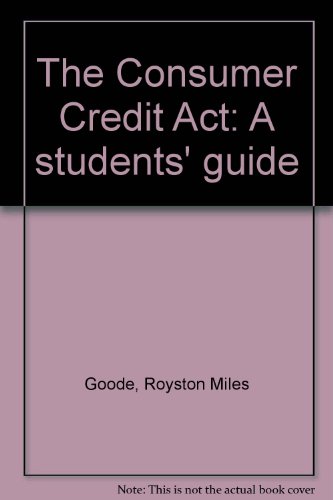 Stock image for Consumer Credit Act: A Student's Guide for sale by WorldofBooks