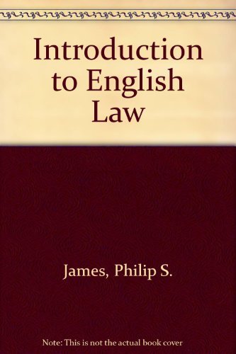 Beispielbild fr Introduction to English Law zum Verkauf von WorldofBooks