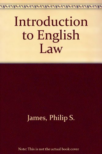 Stock image for Introduction to English Law for sale by AwesomeBooks
