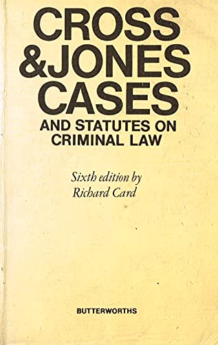 Imagen de archivo de Cases and Statutes on Criminal Law a la venta por AwesomeBooks