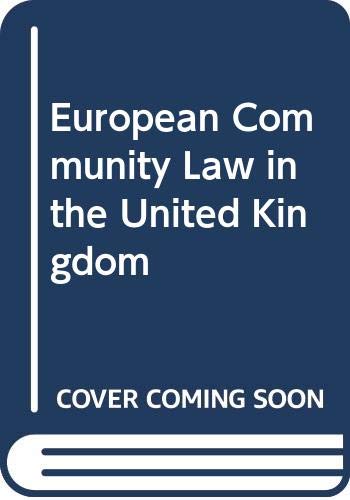 Stock image for European Community Law in the United Kingdom for sale by PsychoBabel & Skoob Books