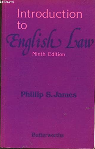 Stock image for Introduction to English Law: 9th Ed for sale by Bingo Used Books