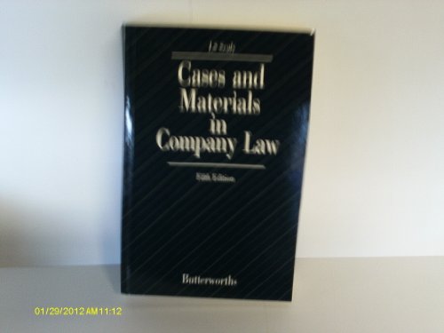 9780406609854: CASES AND MATERIALS IN COMPANY LAW