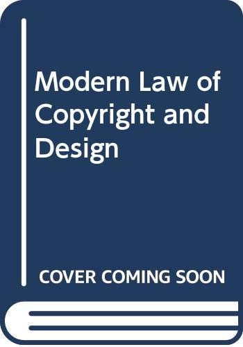 Beispielbild fr The modern law of copyright and designs. Vol. 1-2. zum Verkauf von Kloof Booksellers & Scientia Verlag